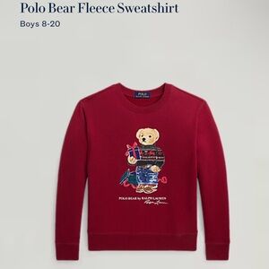 Polo by Ralph Lauren Burgundy Bear Crewneck Sweater